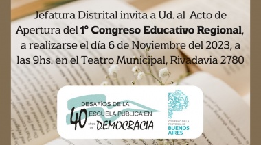 Olavarría será sede del “1er Congreso Pedagógico Regional”