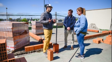 Maximiliano Wesner recorrió el avance de la obra de la Escuela Secundaria Nº 18