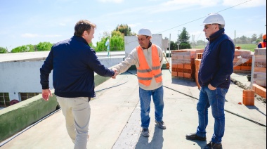 Maximiliano Wesner recorrió el avance de la obra de la Escuela Secundaria Nº 18