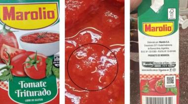 ANMAT advirtió sobre la presencia de gusanos en un lote de tomate triturado