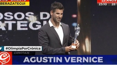 Agustín Vernice se llevó el premio Olimpia de Plata 2019 en canotaje