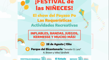 Este domingo se realizará el "Festival de las niñeces"