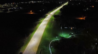 Wesner recorrió la obra de puesta en funcionamiento de la nueva luminaria LED en Autopista Fortabat