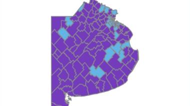 El mapa, pintado de violeta: LLA ganó en 99 de los 135 distritos bonaerenses