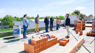 Maximiliano Wesner recorrió el avance de la obra de la Escuela Secundaria Nº 18