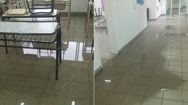 El consejero Escolar Ariel Rodríguez denunció que el edificio de Secundaria 7 amaneció otra vez bajo agua