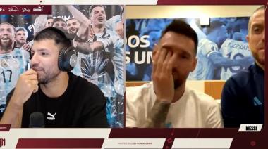 Messi, el Papu Gómez,  De Paul y Paredes en el Twitch del Kun Agüero