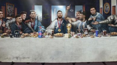 Recrearon "La última cena" con la Selección Argentina