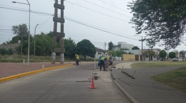 Se realizan trabajos de reparación de cordones en separadores y parques