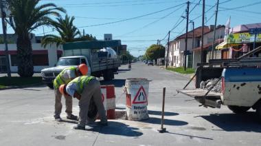 Trabajos en la red de conductos pluviales en Olavarría