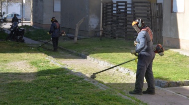 Trabajos de limpieza y mantenimiento en el barrio Amparo Castro