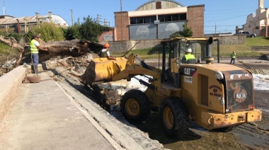 El Municipio continúa con tareas de limpieza en el cauce del Arroyo Tapalqué