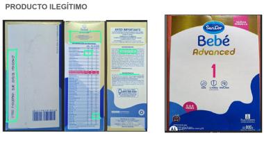 Advierten una posible comercialización de una fórmula láctea falsificada y adulterada
